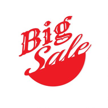 Büyük satış indirim metin kapalı. vektör. Beyaz arka plan üzerinde. afiş. Pazarlama. İş