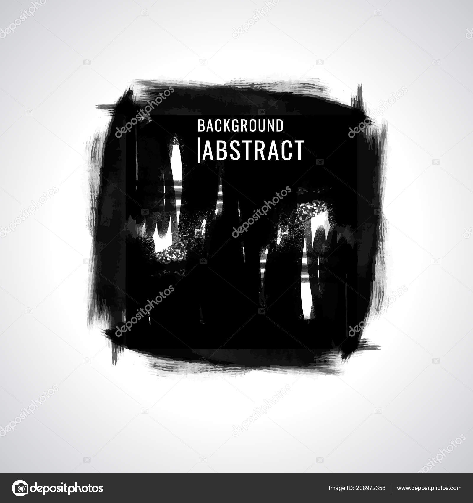 Vector Grunge Watercolor Painting Black Abstract Texture White Background Stock Vector Image by