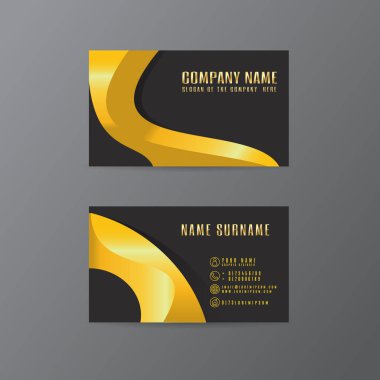 vektör yaprak yaratıcı kartvizit altın ve siyah tasarımı metin gri arka plan üzerinde