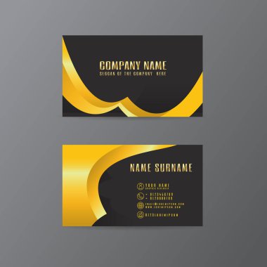 vektör yaprak yaratıcı kartvizit altın ve siyah tasarımı metin gri arka plan üzerinde