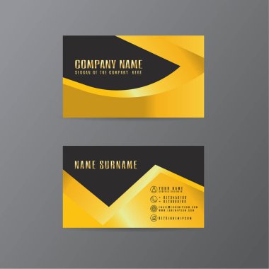 vektör yaprak yaratıcı kartvizit altın ve siyah tasarımı metin gri arka plan üzerinde