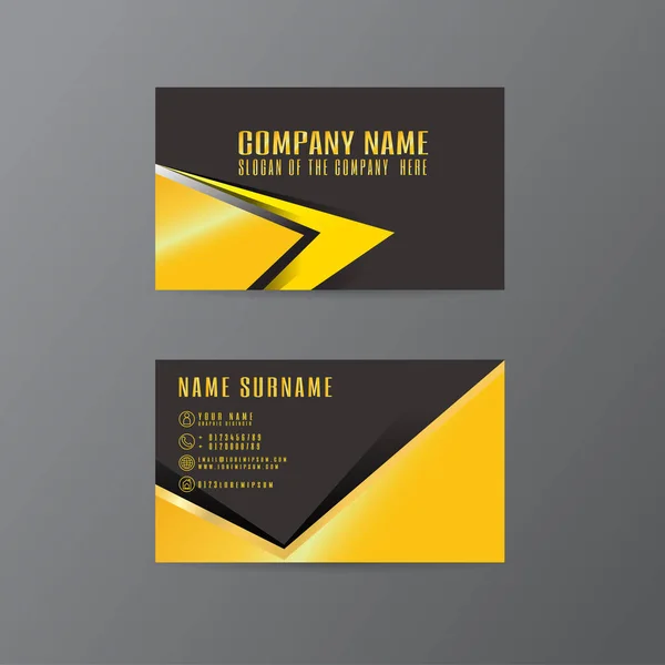 Vector Creative Leaf Business Card Gold Black Design Text Gray — Stock Vector