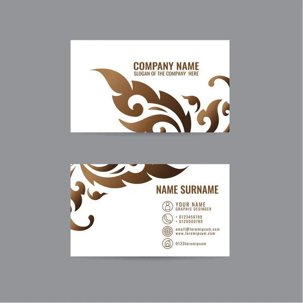 Thai Art Card Vector Business Cards Gray Background — Stock Vector