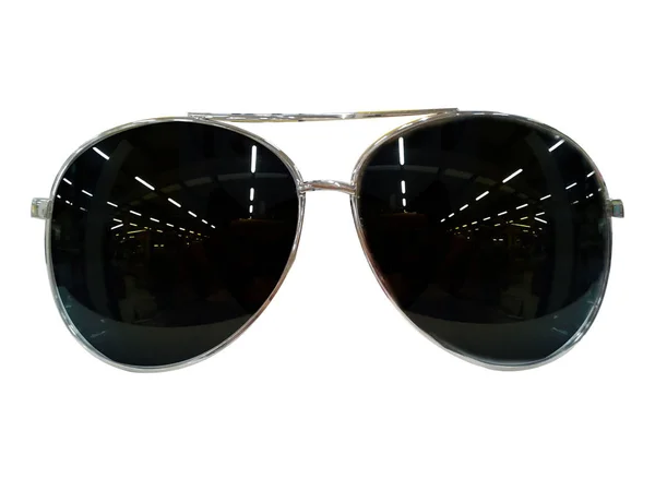 白い背景の上の眼鏡 ファッション ブラック 黒のサングラス — ストック写真