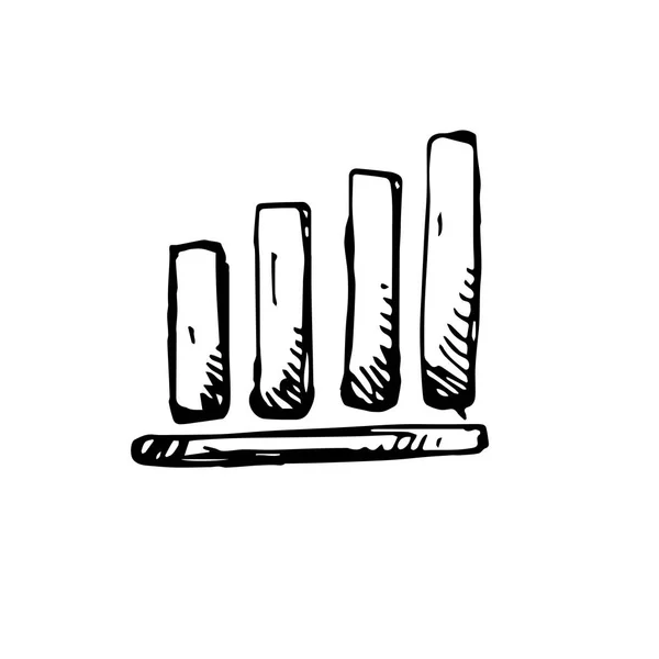 Icône Noir Dessin Main Aperçu Simple Symbole Croissance Entreprise Illustrateur — Image vectorielle