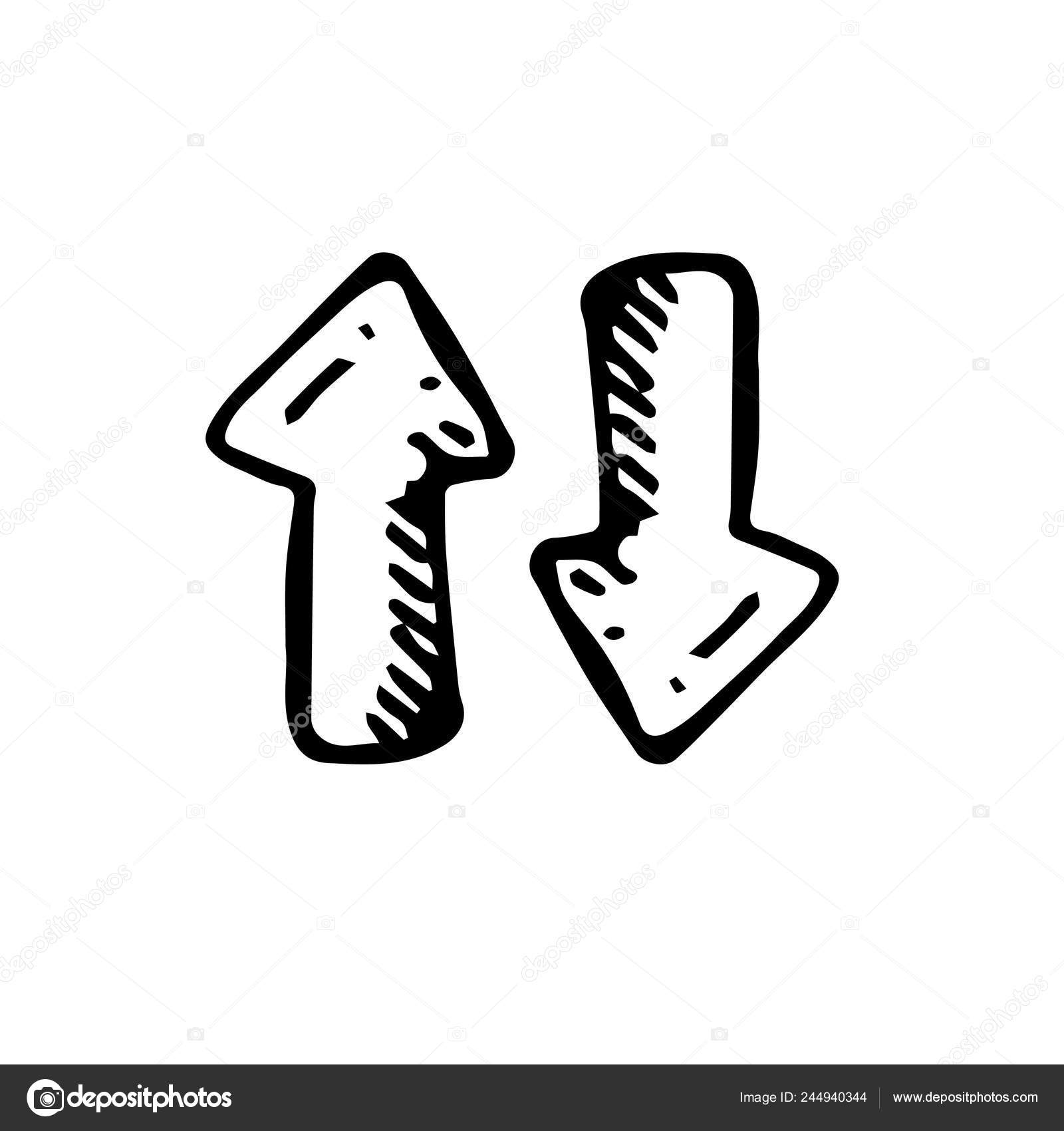 Icon Black Hand Drawn Simple Outline Arrow Symbol Vector Illustrator Stock Vector C Areegraphic Gmail Com