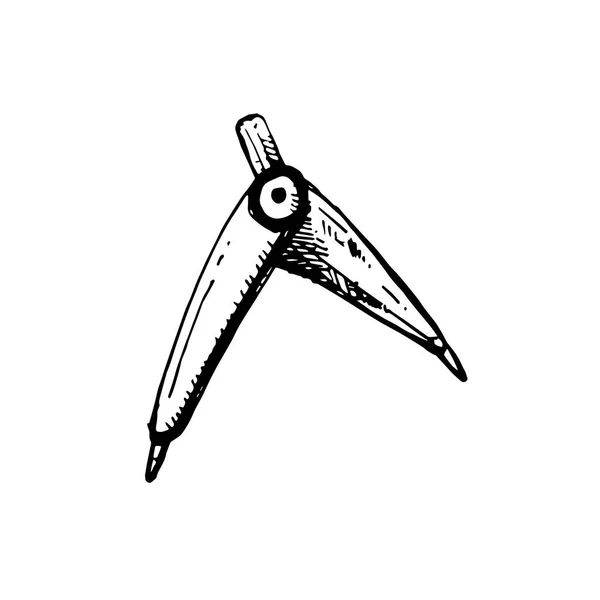Ícone Preto Desenhado Mão Bússola Contorno Simples Símbolo Ilustrador Vetorial —  Vetores de Stock