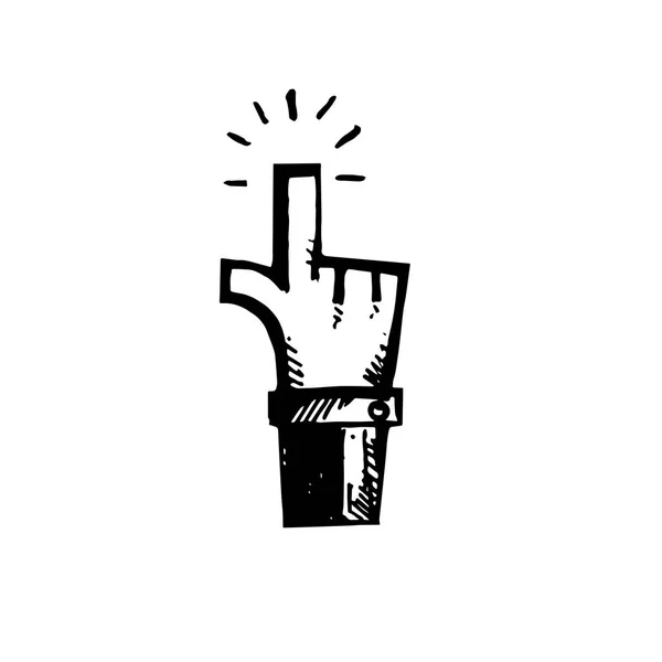 アイコン黒い手の描かれたシンプルなアウトライン コントロール スイッチ シンボルです ベクトルのイラストレーターです 白い背景の上 — ストックベクタ