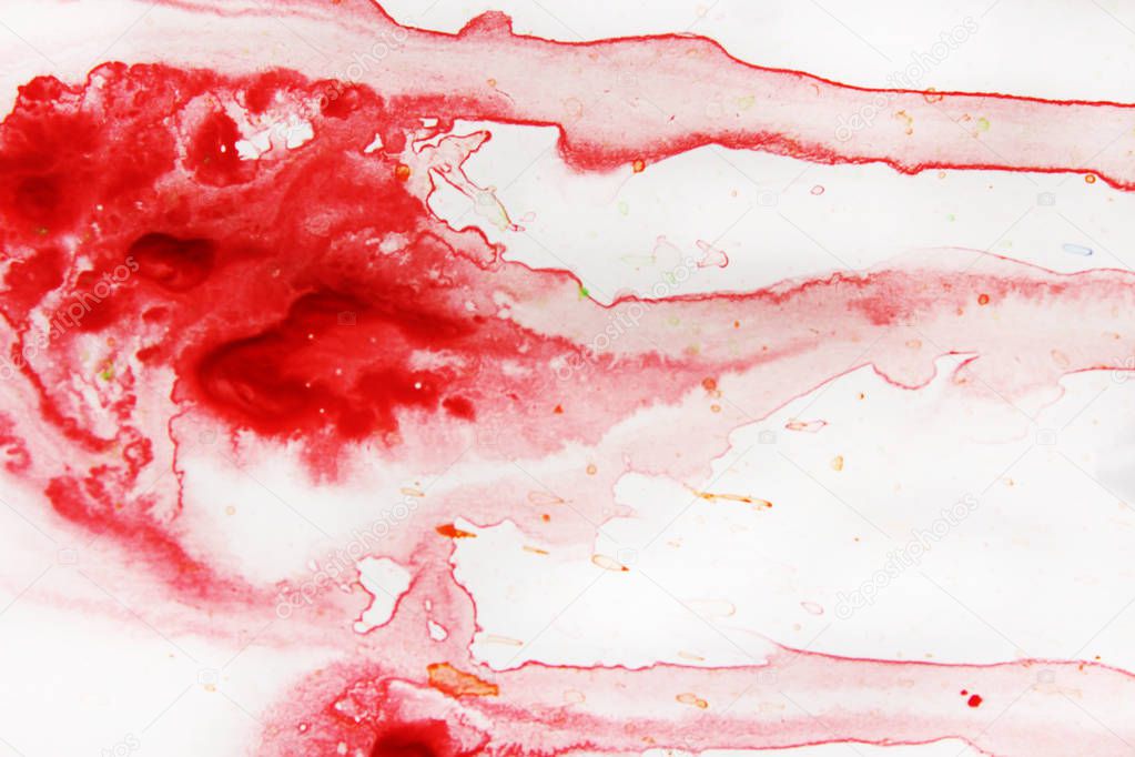 grunge red on a solid white background watercolor. abstract. pho