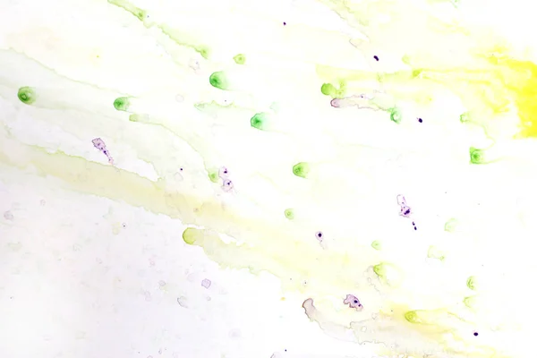 Sarı ve beyaz ile yeşil pape gerçekçi suluboya doku — Stok fotoğraf
