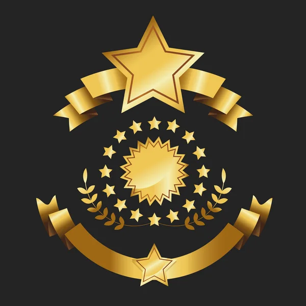 Set altın kahverengi Etiketler şerit kalite ödül set koleksiyonu ret