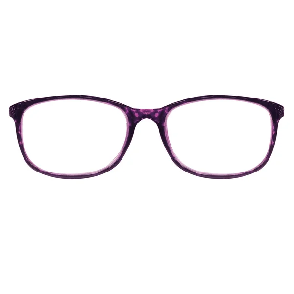 Módní styl z plastických brýlí na bílém pozadí. Spektra — Stock fotografie