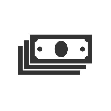 Vektör para simge beyaz arka planda nakit. Siyah. Sembolü