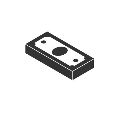 Vektör para simge beyaz arka planda nakit. Siyah. Sembolü