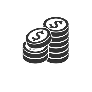 Web illüstrasyon izole işareti simge siyah jeton, 