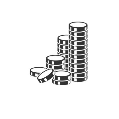 Web illüstrasyon izole işareti simge siyah jeton, 