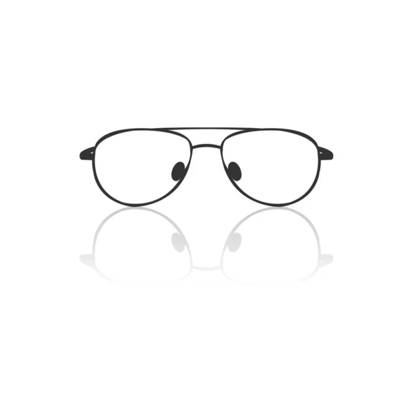 Icono de gafas negro. diseño de signos. vector Ilustrador. sobre blanco b — Vector de stock