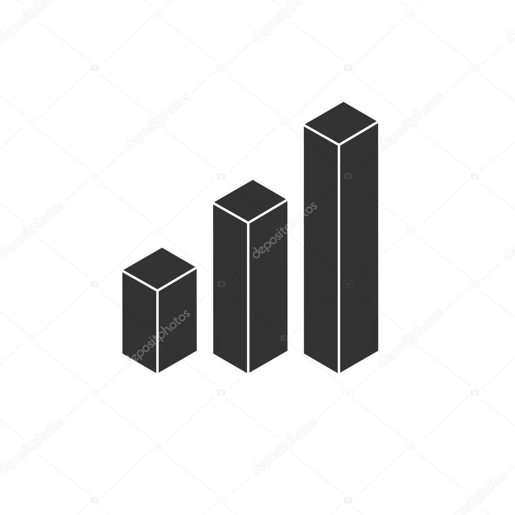 Icon Growing bar graph. business. vector illustration. Graphic. 