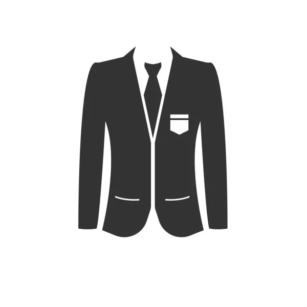 Suit fekete ikon. Vektor. Illusztrátor. fehér háttéren. Szimbólum — Stock Vector