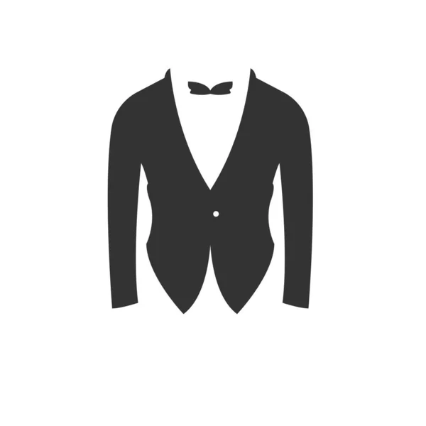 Suit fekete ikon. Vektor. Illusztrátor. fehér háttéren. Szimbólum — Stock Vector