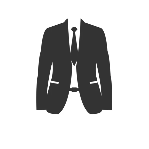 Suit fekete ikon. Vektor. Illusztrátor. fehér háttéren. Szimbólum — Stock Vector