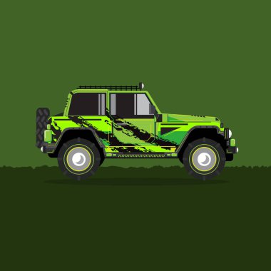 Offroad arabası, vektör illüstrasyonu. Modern tasarım. 