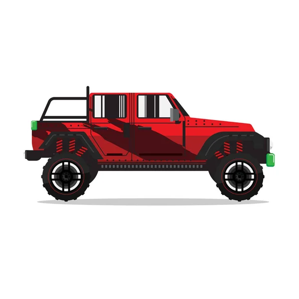 Offroad carro, ilustração vetorial. Design moderno. pickup caminhão — Vetor de Stock