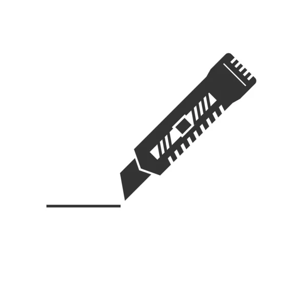 Cutter Knife Icon design nero in stile piatto. Illusione grafica vettoriale — Vettoriale Stock