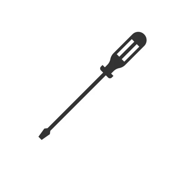 Skruvmejsel ikon svart platt stil design. Vektorgrafik illustr ation — Stock vektor