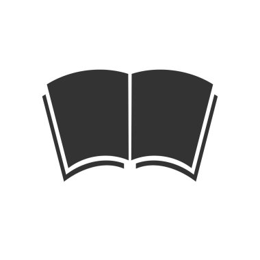 Kitap simgesi beyaz arka plan üzerinde siyah. vektör İllüstrasyon. Sembolü