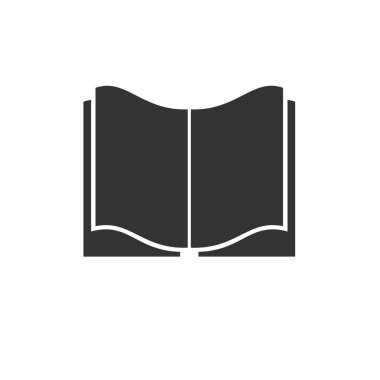 Kitap simgesi beyaz arka plan üzerinde siyah. vektör İllüstrasyon. Sembolü