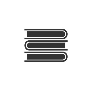 Kitap simgesi beyaz arka plan üzerinde siyah. vektör İllüstrasyon. Sembolü