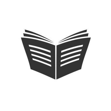 Kitap simgesi beyaz arka plan üzerinde siyah. vektör İllüstrasyon. Sembolü