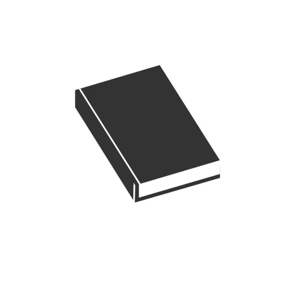 Книга значок черный на белом фоне. векторная иллюстрация. символ — стоковый вектор