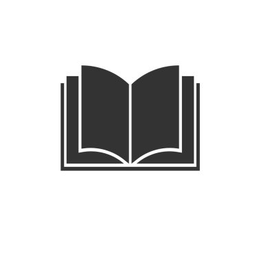 Kitap simgesi beyaz arka plan üzerinde siyah. vektör İllüstrasyon. Sembolü