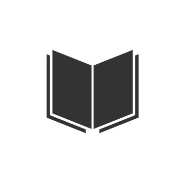 Kitap simgesi beyaz arka plan üzerinde siyah. vektör İllüstrasyon. Sembolü