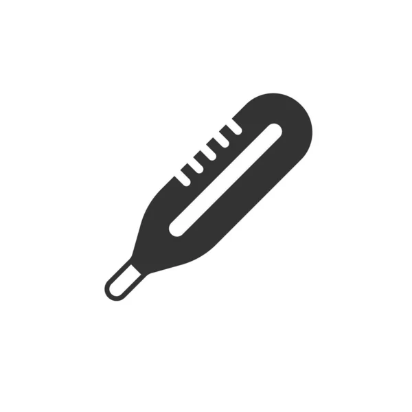 Θερμόμετρο διάνυσμα εικονίδιο μαύρο σε λευκό φόντο. σύμβολο — Διανυσματικό Αρχείο