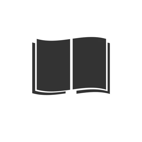 Книга значок черный на белом фоне. векторная иллюстрация. символ — стоковый вектор