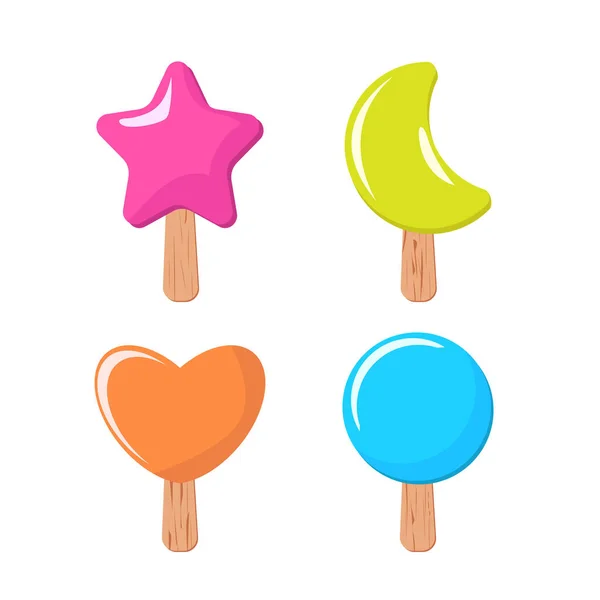 Çocuklar için düz lolipop şekeri tasviri arka planı olmayan düz vektör