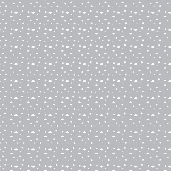 Seamless modeli, beyaz bulutlar ve gri bir arka plan üzerinde yıldız.