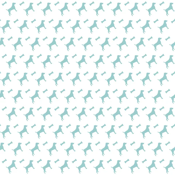 Mavi köpek ve kemik ile vektör desen