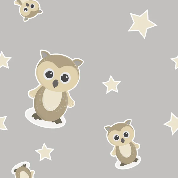 Dikişsiz desen, güzel kukumav ve stras rengini bej