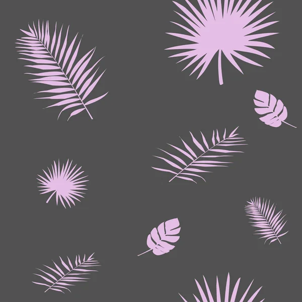 Ilustrasi vektor dari siluet daun palem merah muda - Stok Vektor