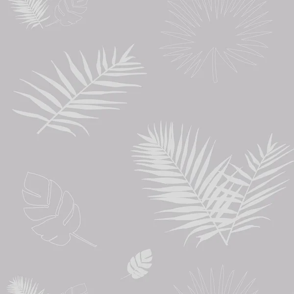 Ilustrasi vektor dari siluet daun palem abu-abu - Stok Vektor