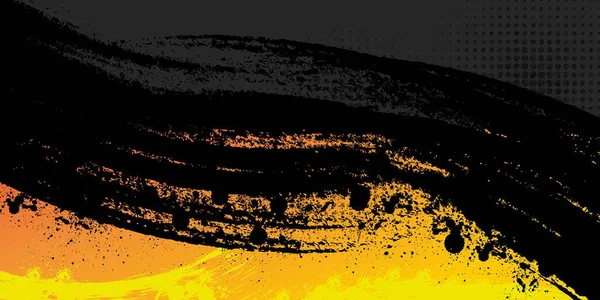 Yarım ton, grunge fırça darbeleriyle değişken doku. Turuncu ve siyah afiş, grunge çerçeve ve noktalı doku. Retro punk, komik ya da pop vektör geçmişi. Elle çizilmiş kaba leke şablonu.