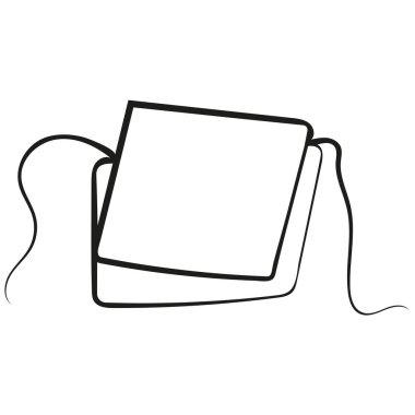 Matza ikonu. Yahudi ekmek sembolü. Hamursuz Bayramı figürü. Vektör çizgisi çizimi. EPS 10.