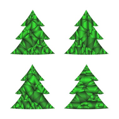 Noel ağacı koleksiyonu. Yeşil çam elementleri Şenlikli doğa taşıyıcısı. Tatil sezonu gösterisi. EPS 10.