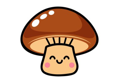 Gülen suratlı şirin mantar vektör sanatı