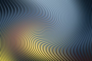 Mavi ve sarı tonlarda dönen soyut metalik doku