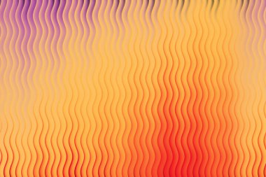Soyut dalgalı çizgiler, mor ile turuncu arasında bir eğim var.